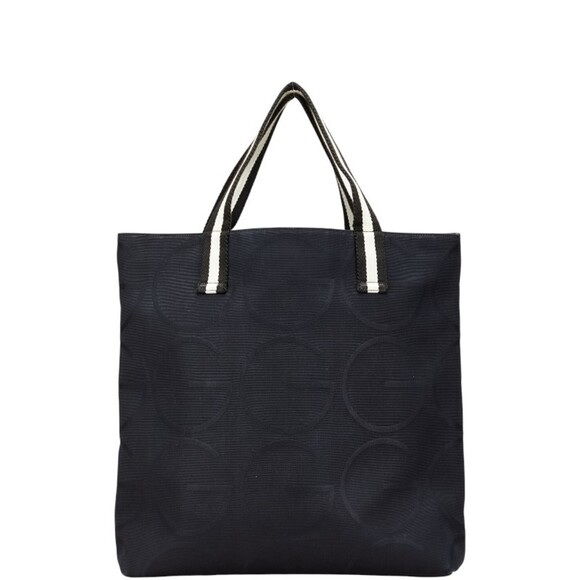Gucci G Logo Tote Bag 123439 Black Canvas Men's GUCCI